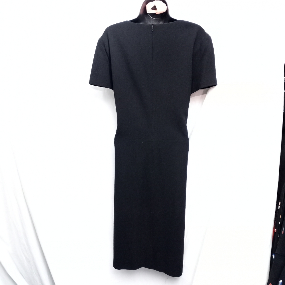 JIL SANDER Short Sleeve Black Wool Dress - Picture 6 of 6